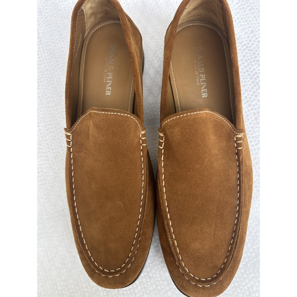 Donald Pliner Slater Tan Suede Loafers Mens 10 M Made in Italy HP-SLATER02